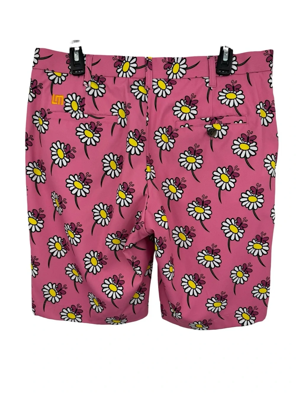 LoudMouth x WoodWorth Pink White Flower Butterfly Golf Shorts 34